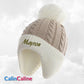 Bonnet Pompon Couvre Oreilles Café | 0 à 12 mois | Avec Prénom Brodé