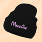 Bonnet Smile Noir Personnalisé Avec Prénom | Taille Unique