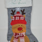 Botte de Noël Grise personnalisée | Wapiti | 47cm - Calincaline.be