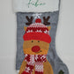 Botte de Noël Grise personnalisée | Wapiti | 47cm - Calincaline.be