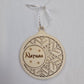 Boule de Noël 2D Plate en Bois 11cm | Flocon Uni | Gravure Personnalisée