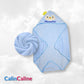 Cape de bain Pingouin Bleu Ciel 0-3 ans | 80cm x 80cm | Prénom Brodé