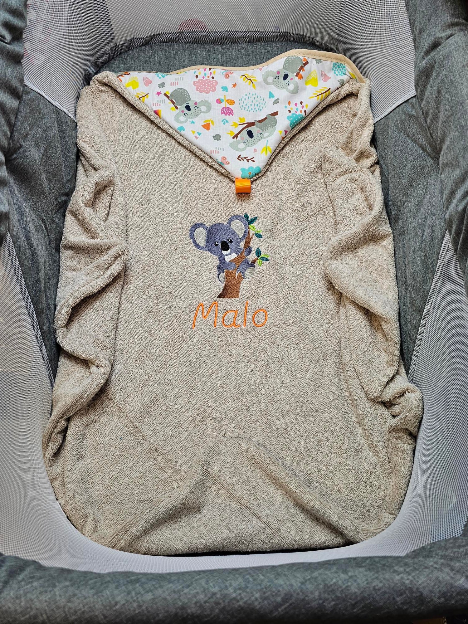 Cape de bain bébé personnalisée 0-3 ans - Garçon - Calincaline.be