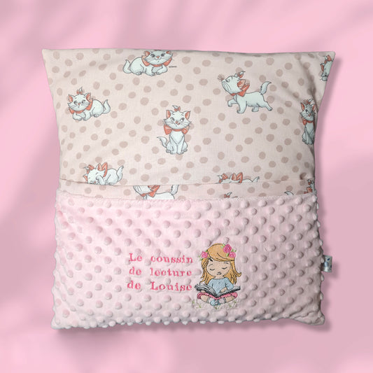Créez Votre Coussin de Lecture Avec Prénom Brodé | 45cm x 45cm | Fille