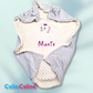 Couverture bébé avec broderie Marie | Minky blanc et gris glacier
