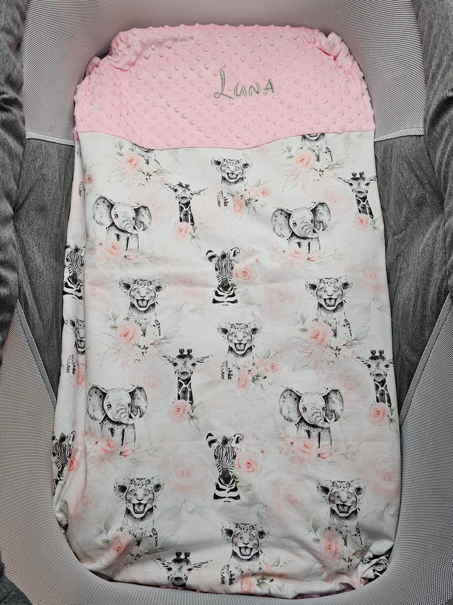 Couverture Fille 70x95 cm | Coton et Minky | 0-3 ans | A personnaliser