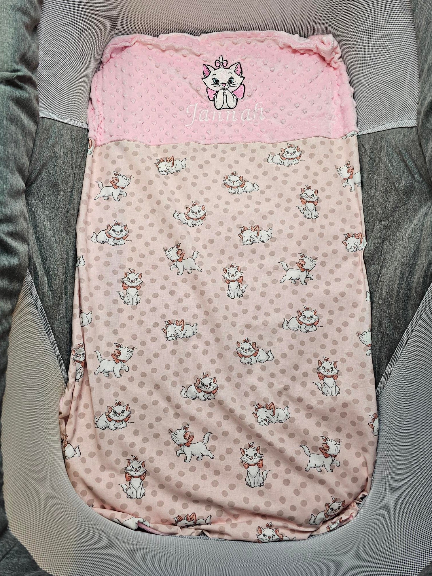 Couverture Fille 70x95 cm | Coton et Minky | 0-3 ans | A personnaliser