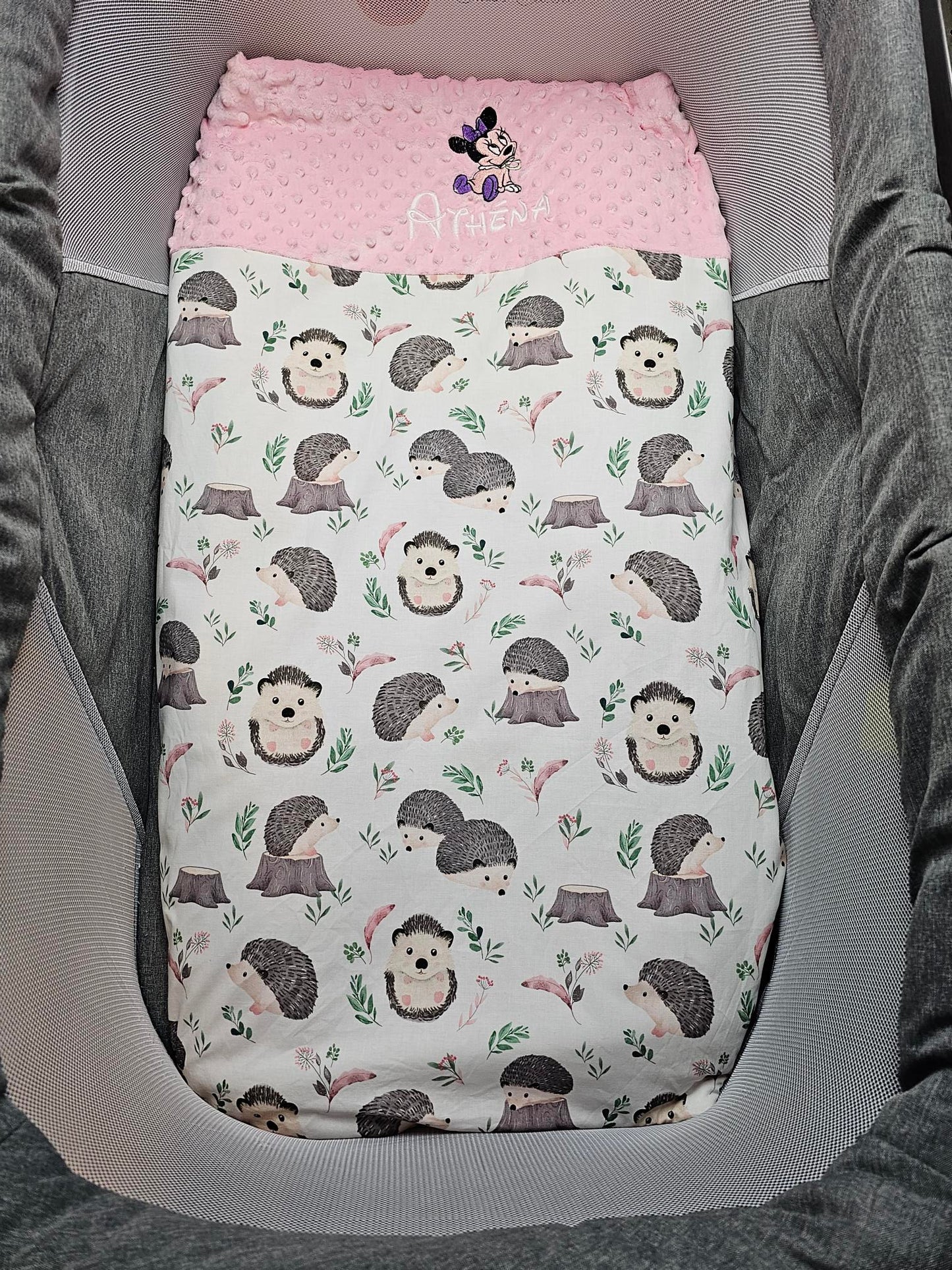 Couverture Fille 70x95 cm | Coton et Minky | 0-3 ans | A personnaliser