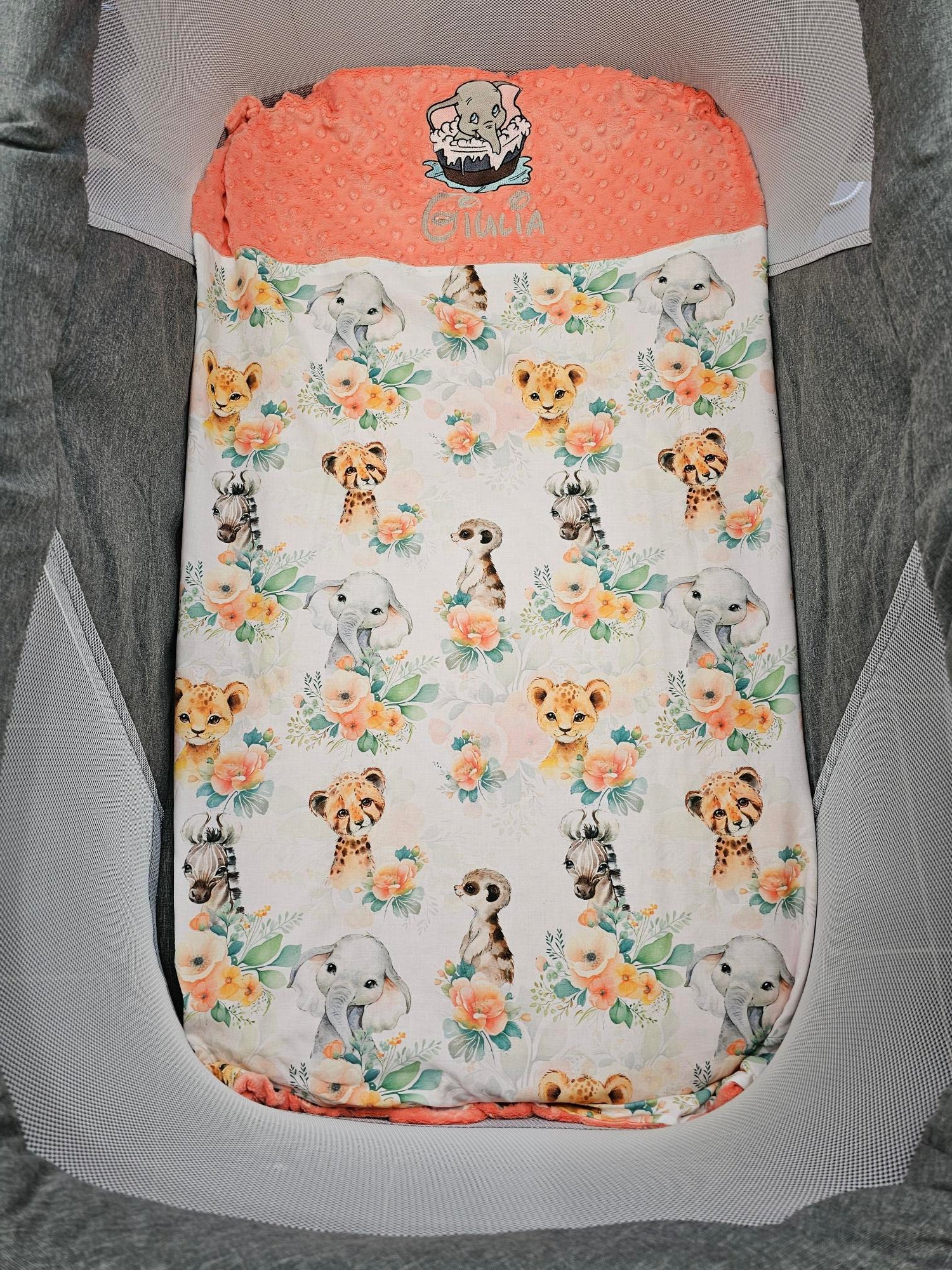 Couverture Bébé Personnalisée 70cm x 95cm | Coton et Minky Fille