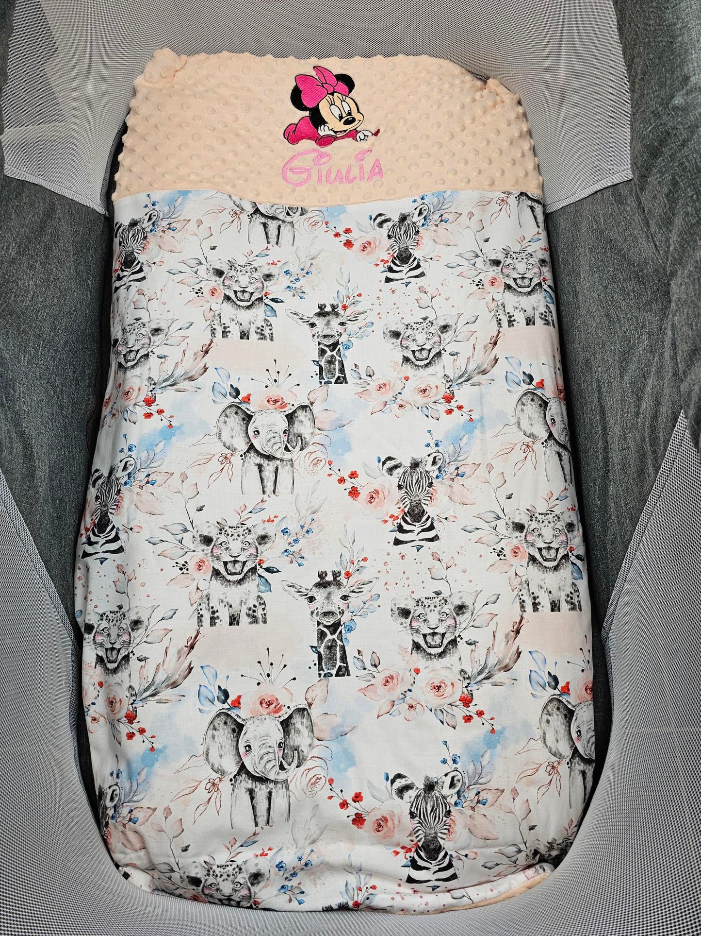 Couverture Bébé Personnalisée 70cm x 95cm | Coton et Minky Fille
