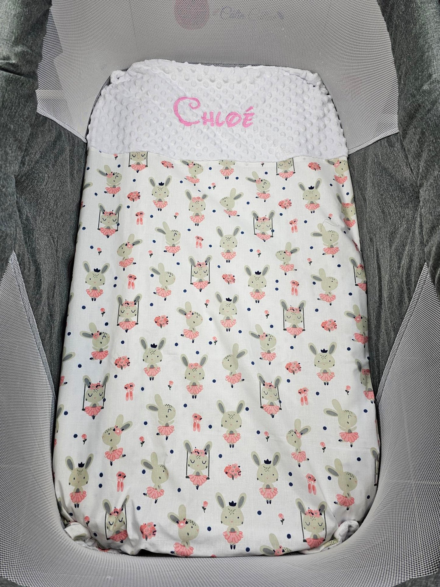 Couverture Bébé Personnalisée 70cm x 95cm | Coton et Minky Fille