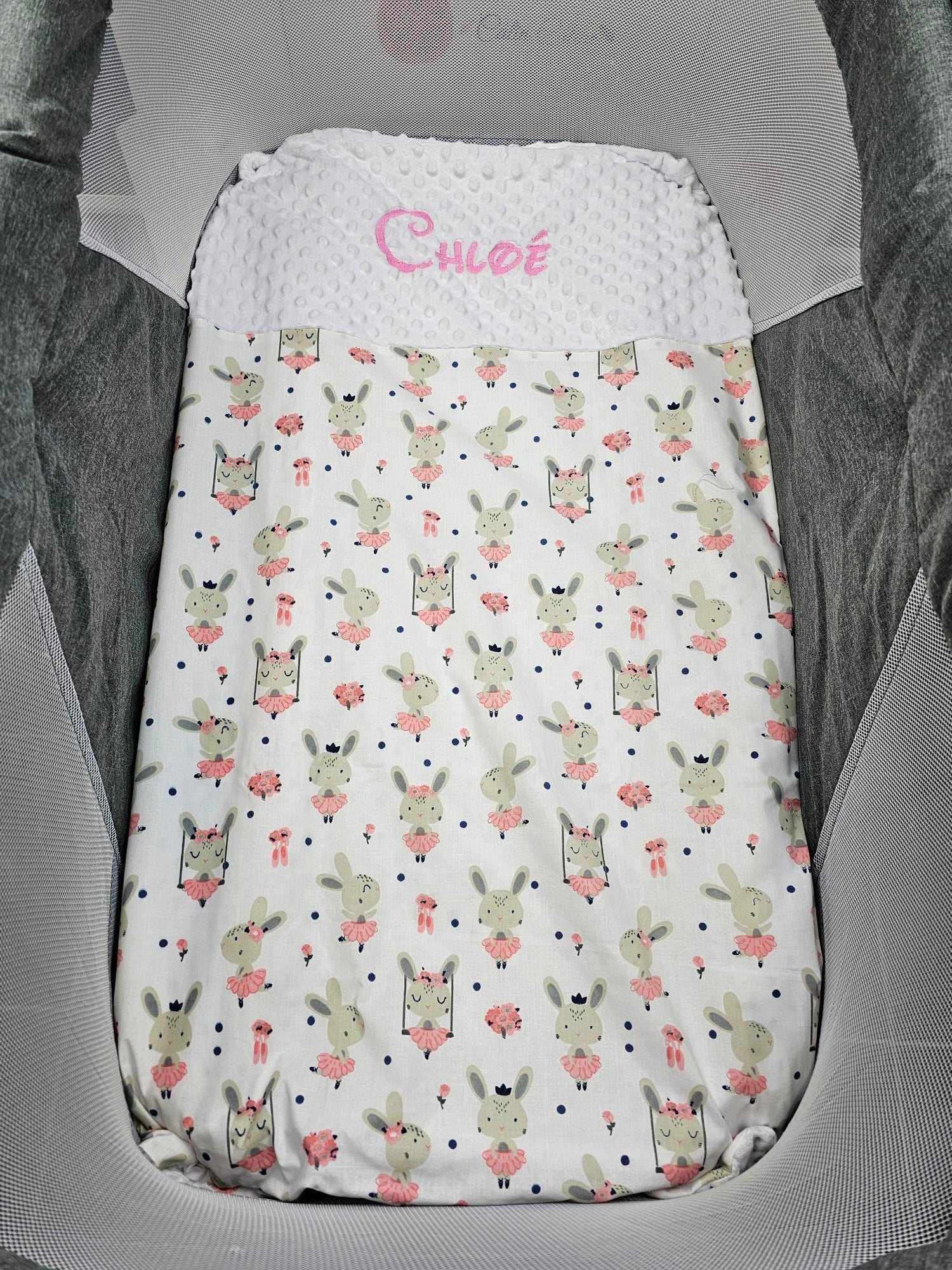 Couverture Bébé Personnalisée 70cm x 95cm | Coton et Minky Fille