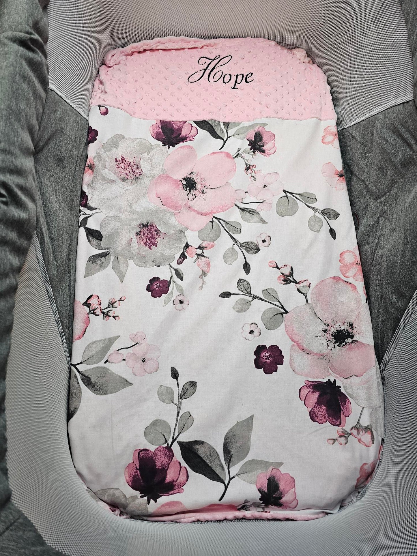 Couverture Bébé Personnalisée 70cm x 95cm | Coton et Minky Fille