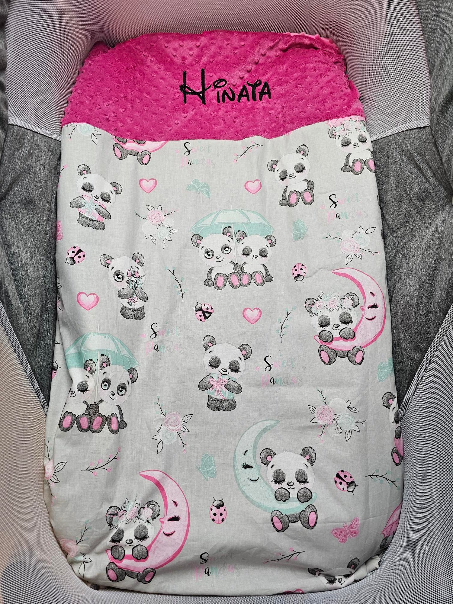 Couverture Bébé Personnalisée 70cm x 95cm | Coton et Minky Fille