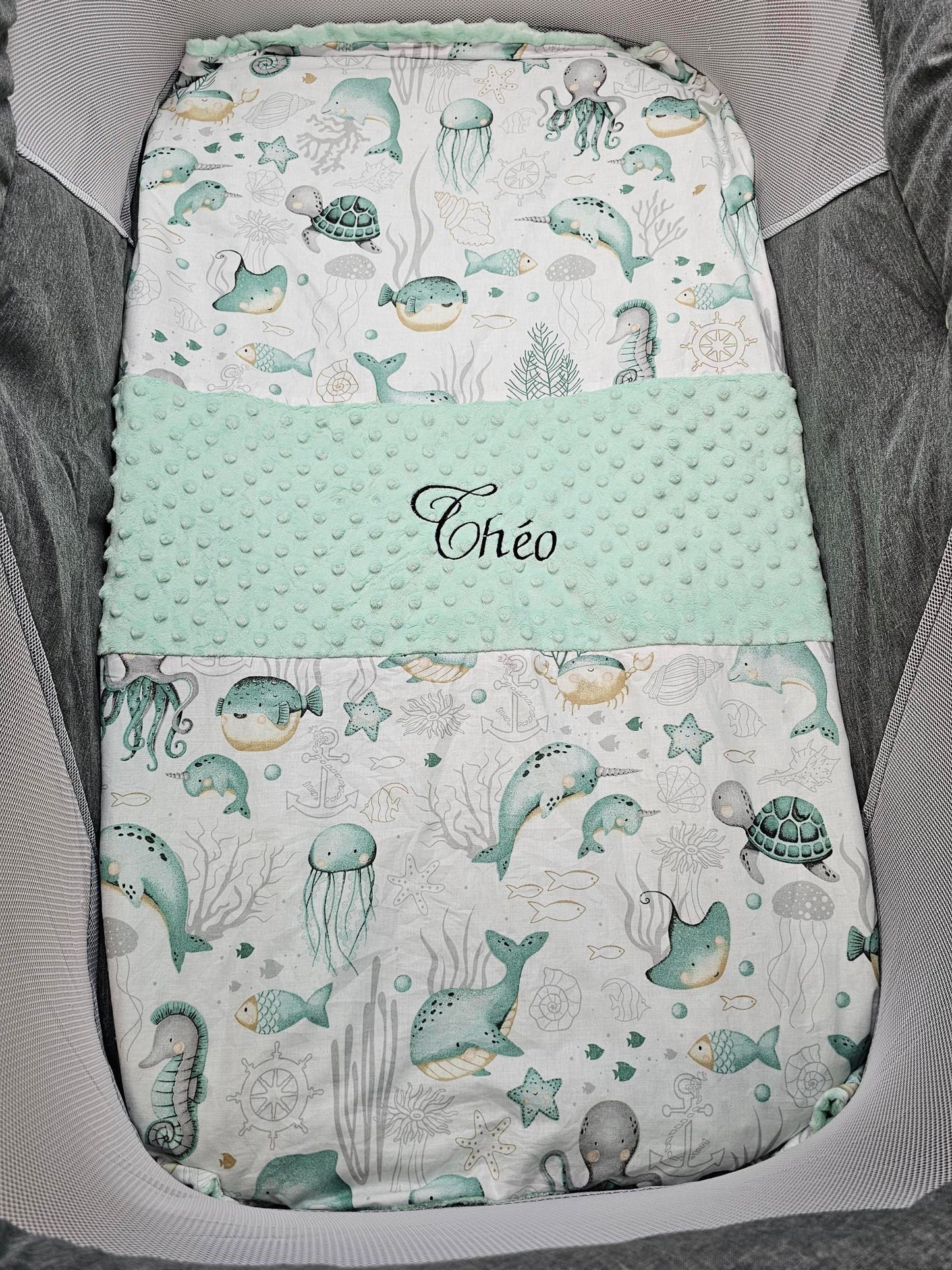 Couverture Garçon | Modèle 2 | 70x95cm | Coton et Minky | A personnaliser