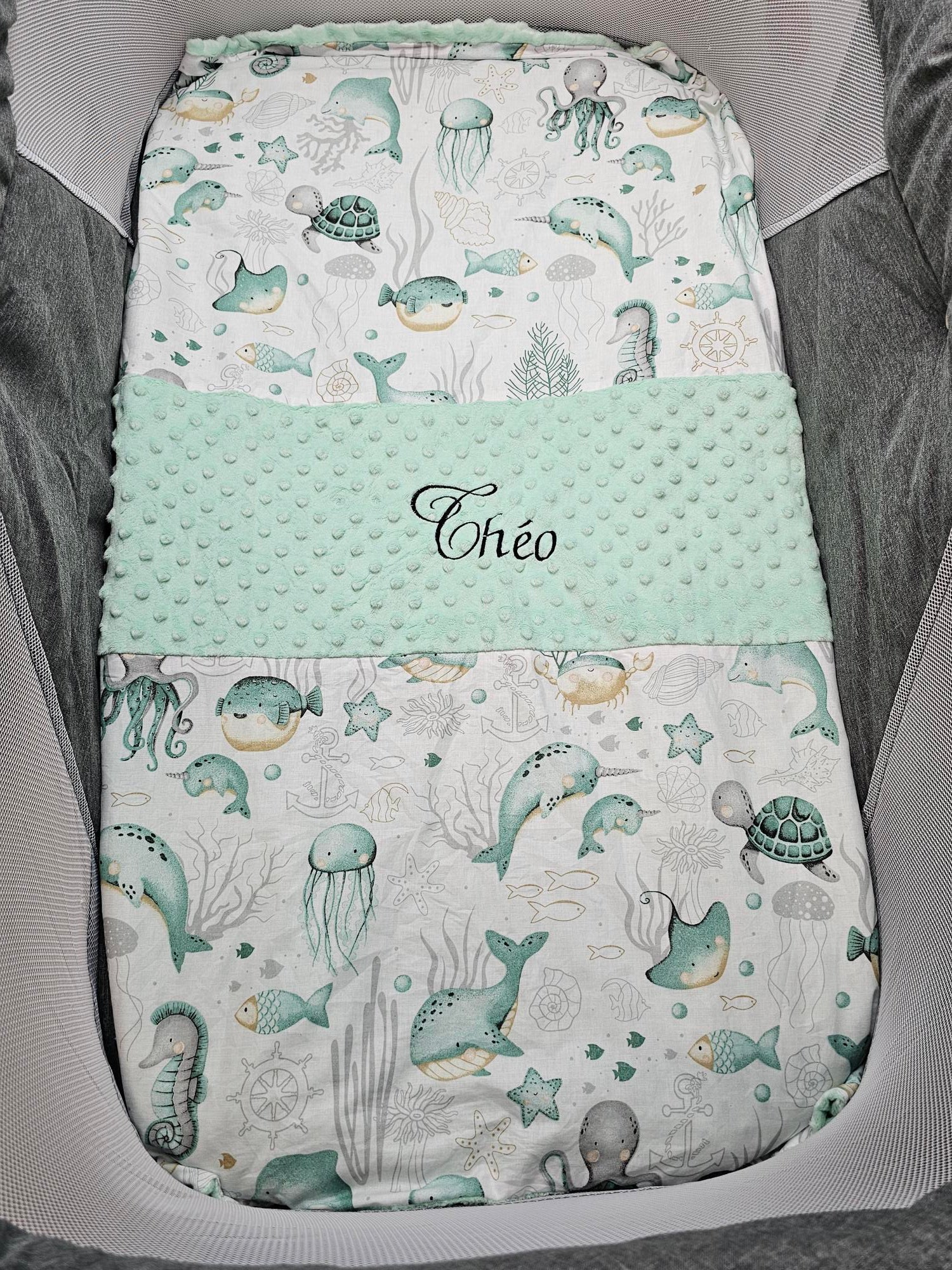 Couverture Garçon | Modèle 2 | 70x95cm | Coton et Minky | A personnaliser