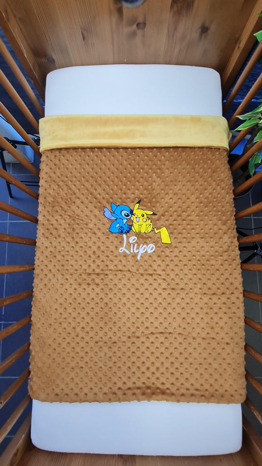 Créez Votre Couverture Bébé Brodée 75cm x 100cm | Modèle Double Minky Garçon