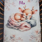 Couverture Plaid Bébé | Biche Rose Endormie | 70cm x 95cm | A Personnaliser