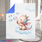 Couverture Plaid Bébé | Dragon Blanc | 70cm x 95cm | A Personnaliser