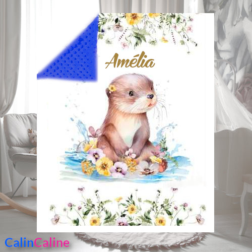 Couverture Plaid Loutre | 70cm x 95cm | Minky au choix