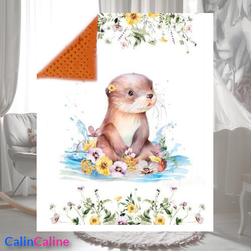 Couverture Plaid Loutre | 70cm x 95cm | Minky au choix