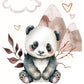 Couverture Plaid Bébé Panda Montagne | 70cm x 95cm | Couleur minky au choix