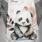 Couverture Plaid Bébé Panda Montagne | 70cm x 95cm | Couleur minky au choix