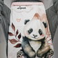 Couverture Plaid Bébé Panda Montagne | 70cm x 95cm | Couleur minky au choix