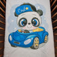 Couverture Plaid Bébé Panda Voiture | 70cm x 95cm | Couleur minky au choix