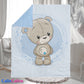Couverture Plaid Bébé Teddy Boy | 70cm x 95cm | Couleur minky au choix
