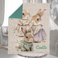 Couverture Plaid Famille Lapin | 70cm x 95cm | Couleur minky au choix