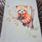 Couverture Plaid Panda Roux | 70cm x 95cm | Couleur minky au choix
