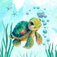 Couverture Plaid Tortue de Mer Garçon | 70cm x 95cm | Couleur minky au choix