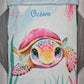 Couverture Plaid Tortue de Mer Rose | 70cm x 95cm | Couleur minky au choix - Calincaline.be