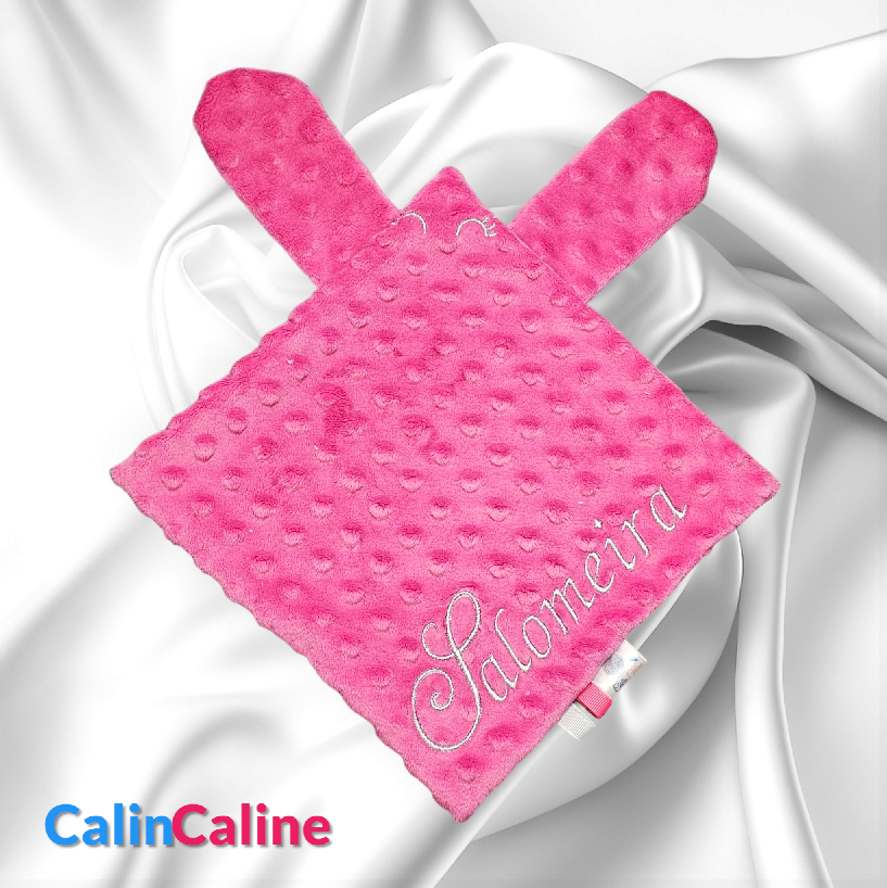 calincaline - doudou carré fille personnalisé