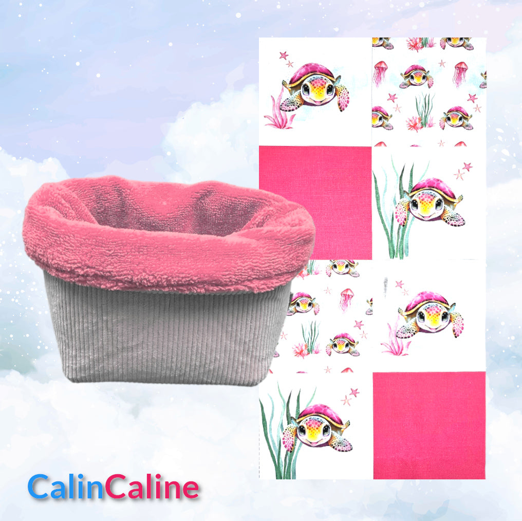 Créez Votre Panier à Lingettes Lavables Pour Bébé | Tortue de mer Rose