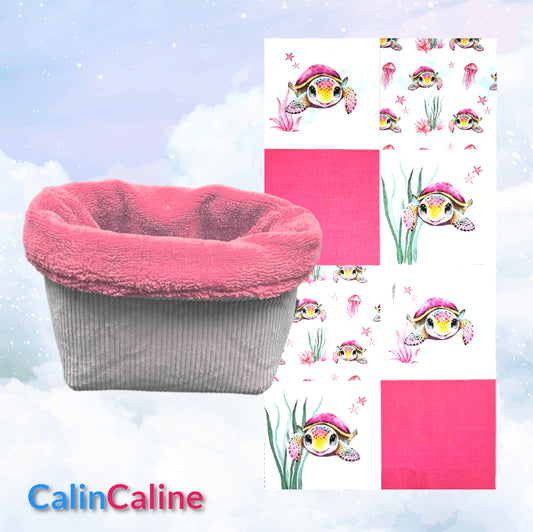 Créez Votre Panier à Lingettes Lavables Pour Bébé | Tortue de mer Rose