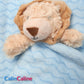 Pack Bébé A Personnaliser | Couverture Eté Bleue 75cm x 90cm + Doudou Lion 35cm