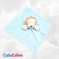 Pack Bébé A Personnaliser | Couverture Eté Bleue 75cm x 90cm + Doudou Lion 35cm