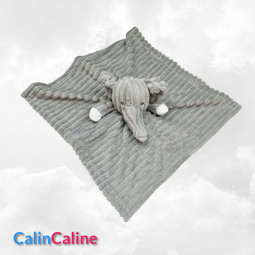 Pack Bébé A Personnaliser | Couverture Eté 75cm x 90cm + Doudou éléphant 35cm | Polyester (Copie)