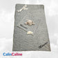 Pack Bébé A Personnaliser | Couverture Eté Grise 75cm x 90cm + Doudou Panda 35cm