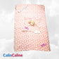 Pack Bébé A Personnaliser | Couverture Eté Rose 75cm x 90cm + Doudou Vache 35cm