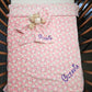 Pack Bébé A Personnaliser | Couverture Eté Rose 75cm x 90cm + Doudou Vache 35cm - Calincaline.be