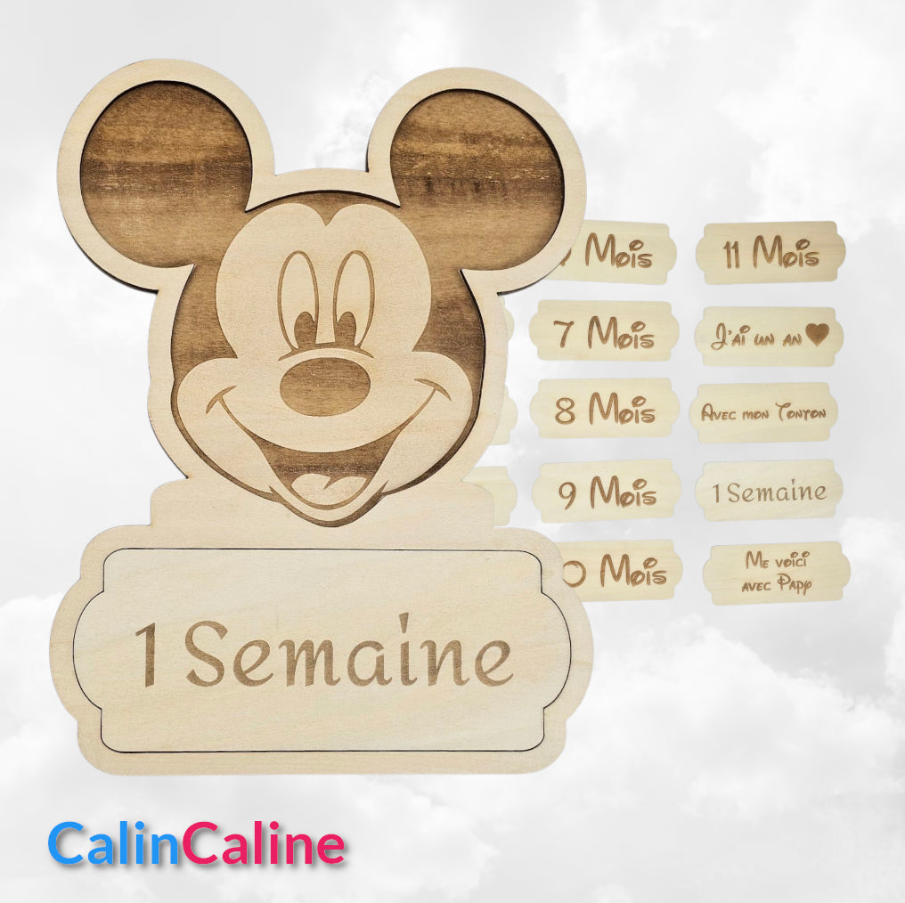 Cartes étapes avec Personnage 20cm Au Choix | A Personnaliser | Mickey