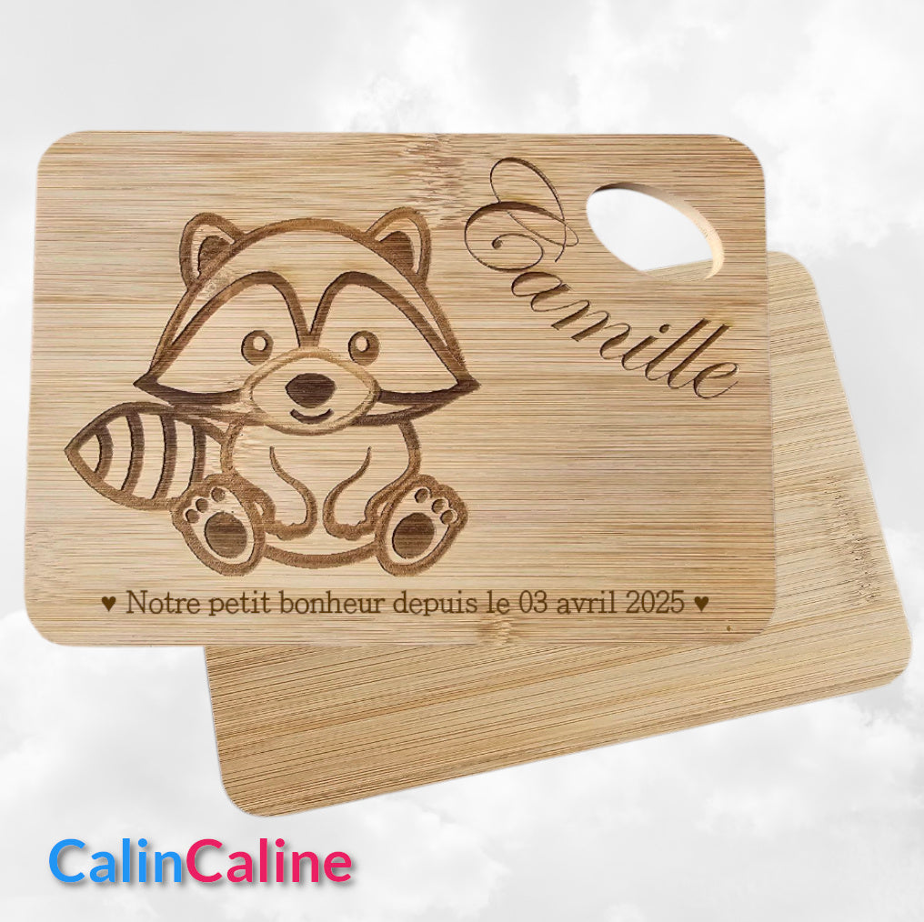 Planche Repas Enfant Personnalisée en Bambou | 21cm x 15cm | Gravure Laser