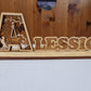Prénom avec lettre 3D en bois | Avec pied à poser | A personnaliser | 10cm x 29cm