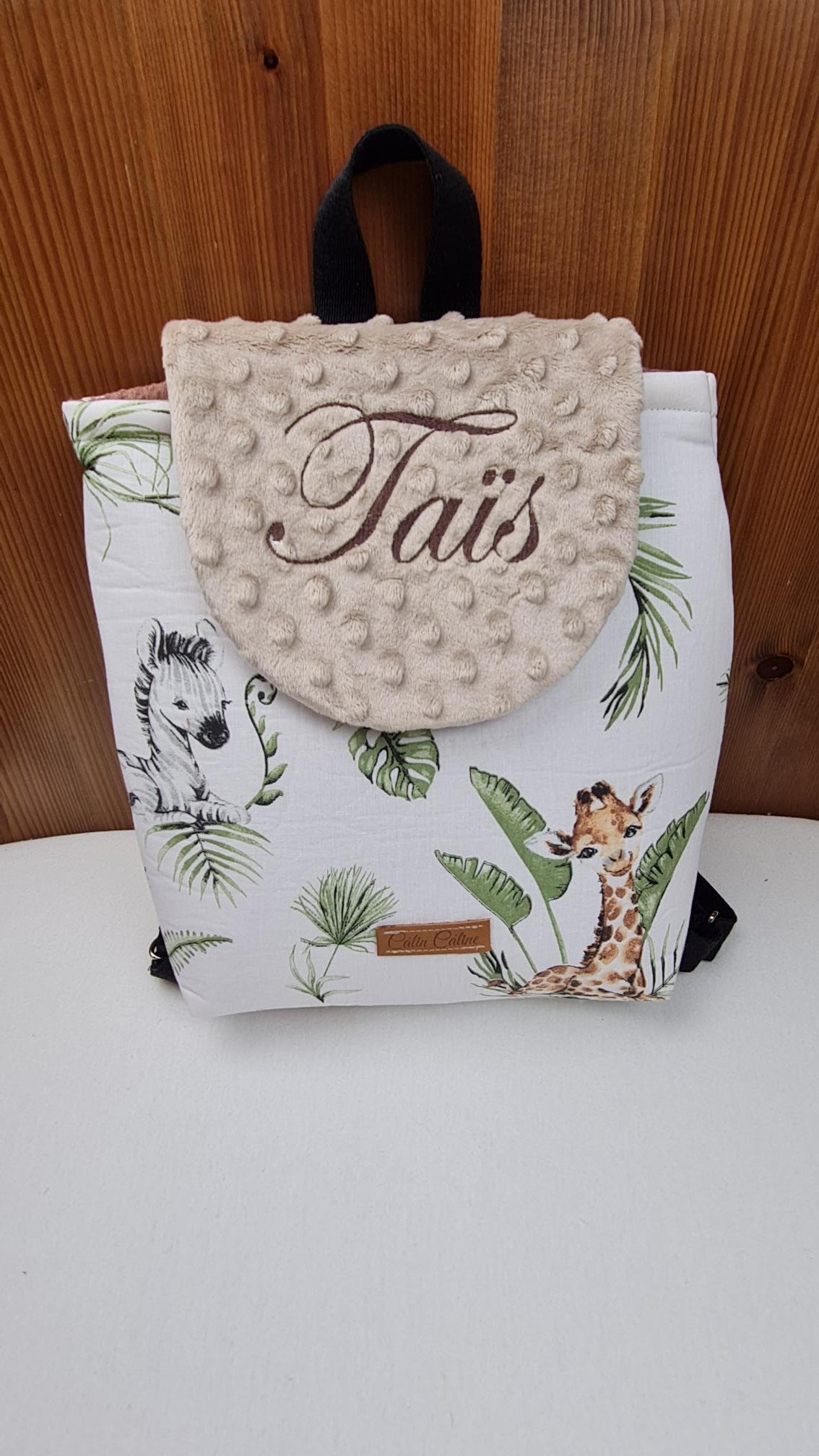 Créez Votre Sac à dos bébé -Mink- Personnalisé | 0-3 ans Garçon | 28x23 cm - Calincaline.be