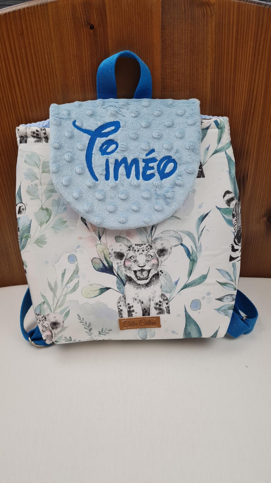 Créez Votre Sac à dos bébé -Mink- Personnalisé | 0-3 ans Garçon | 28x23 cm - Calincaline.be