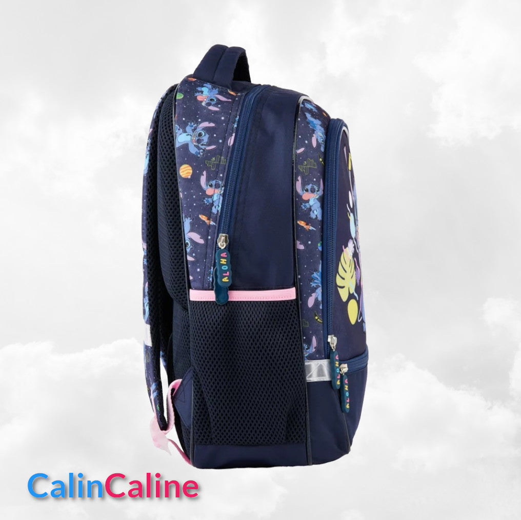 Sac à Dos Enfant Premium 38cm | Stitch Funny | 2 Compartiments