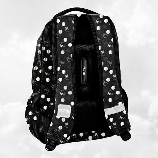 Sac à Dos Enfant Premium 39cm | Minnie Noir Pois | 3 Compartiments